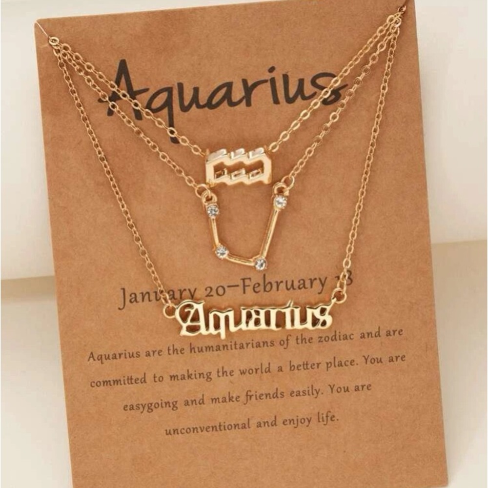 Aquarius constellation 3-piece necklaces Zodiac Sign